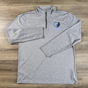 Memphis Grizzlies 1/4 Zip Mens XL Gray Shirt Pullover Basketball Warmup Logo NBA - Picture 1 of 14