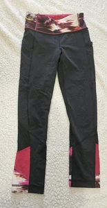 Lululemon Pace Rival Crop Leggings Donna 2 Nero Pull On Pantaloni Elasticizzati Sportivi - Foto 1 di 4