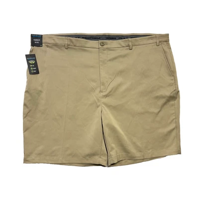 Roundtree & Yorke Performance Shorts 52 Big Man Classic Fit Flat Front Tan NWT - Image 1 of 4