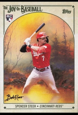 2023 Topps X Bob Ross The Joy of Baseball Spencer Steer #3 Rookie RC - Image 1 of 2