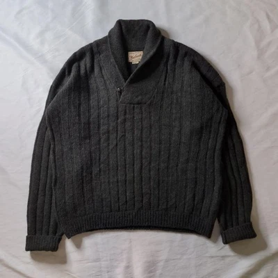 RRL RALPH LAUREN WOOL RICH KNIT VINTAGE SHAWL COLLAR MEN COLOR KHAKI SIZE L USED - Image 1 of 4