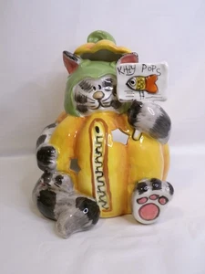 BLUE SKY Clayworks HALLOWEEN KATZE KITTY POPS KÜRBIS TEELICHT Heather Goldminc  - Bild 1 von 8