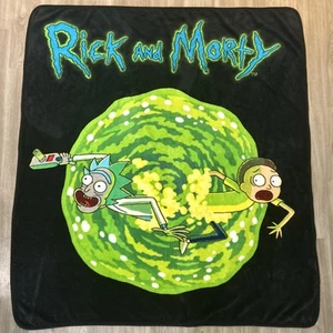 Rick And Morty Adult Swim Throw Blanket 53 Inches X 48 Inches - Picture 1 of 9
