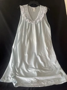 Women Baby Blue Nightgown Slip Dress With Lace Size XL Simply Basic Pajamas - Picture 1 of 2