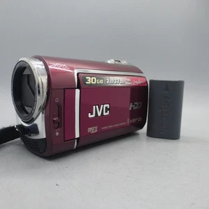 JVC Everio GZ-MG330REK Handheld High Definition HDD Camcorder Red Tested - Picture 1 of 8