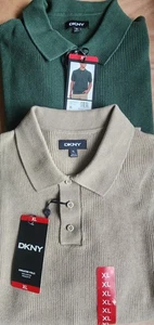 Neu mit Etikett DKNY Herren XL Pullover Strick Polo grün oder hellbraun... UVP $ 89,50 - Bild 1 von 1