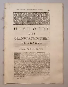 [Généalogie] Histoire des Grands Aumosniers de France 1712 Anselme - Foto 1 di 3