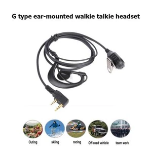 2 Pin K Type Plug Earpiece Headset 1.2m Wired Earphone w/Mic for Baofeng Radio - Zdjęcie 1 z 12