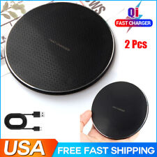 2pcs Wireless Fast Charger Charging Pad Dock For Samsung Iphone Android Phone