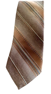 Kenny Rogers Western Collection Brown Striped Necktie - Picture 1 of 4
