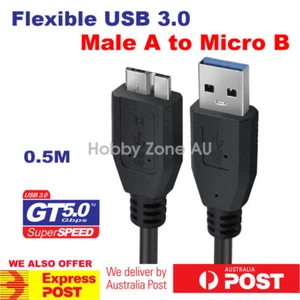 USB 3.0 Extension Data Cable A Male to Micro B For Seagate WD Portable HDD 1.5M - Picture 1 of 17