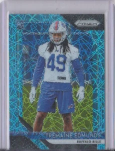 2018 PANINI PRIZM FOOTBALL TREMAINE EDMUNDS BLUE LAZER PRIZM ROOKIE BILLS 247 - Picture 1 of 2