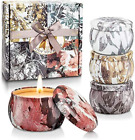 Scented Candles Set Gift for Her 4 Pack 4.4 Oz Soy Wax Candles in Tin with Laven