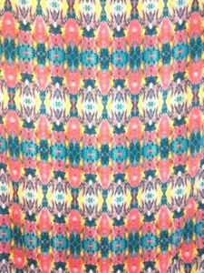 MIDWEST IMPORTS Tie Dye FABRIC 2 1/8 yds 45" wide Rayon Teal Blue Peach Yellow - Picture 1 of 3