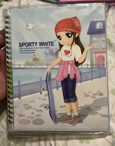 1 Vintage orange Story schönes weiß sportliches Korea Spirale Notizbuch neu versiegelt selten 8"" - Bild 1 von 9