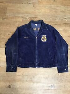 Vintage 1970's FFA Future Farmers Cotton Corduroy Jacket Size 42 Michigan