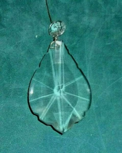 1 ANTIQUE Chandelier Glass Crystal Prism 3" Long X 2" Wide 3 1/2" L with Bead - Picture 1 of 4