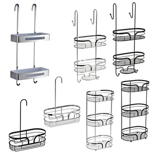 Shower Caddy Hanging Floor Stainless Steel Chrome Mini Organiser Storage Large - Picture 1 of 8