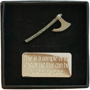 Personalisierte Geschenkbox & handgefertigte einseitige Streitaxt (H4) Zinn Pin Anstecker - Bild 1 von 8