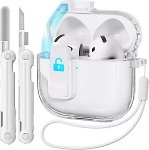 Safety Lock for Airpods 4 Case, Clear for Apple Airpods 4 Case 2024 USB-C, for A - Picture 1 of 12