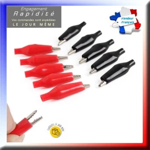 x2, x4,x8,x20 mini pince crocodile 36mm,aligator clip Rouge/noir clip clamp test - Imagen 1 de 7