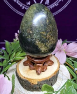 Rare Druzy Green Jasper Crystal Egg 222g 6.6cm Rain Bringer Angel N0.222! - Picture 1 of 18