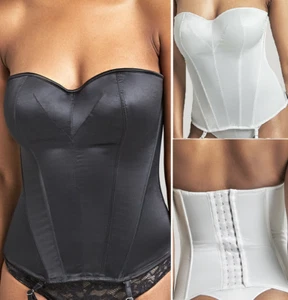 Panache Masquerade Tiffany BASQUE - Korsage Elfenbein Schwarz Bustier Body Neu - Bild 1 von 9