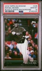 2018 Topps On Demand Black & White #22B Rafael Devers Background RC 19/25 PSA 10 - Picture 1 of 2