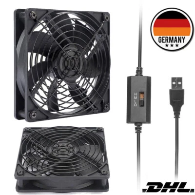 DC 12V 14cm Fan f. PC Netzteil 140x140x25mm Lüfter sehr leise Kühler 140mm Black - Bild 1 von 4