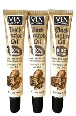 3 x Crema hidratante corporal y cuero cabelludo 100 % natural para cabello y cuero cabelludo Via Black 1,5 fl oz Foto 1 de 3
