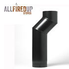 Vitreous Enamelled Flue Pipe Stove Offset Multifuel  Steel Black