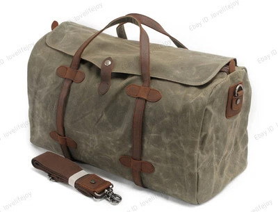 Cera Impermeable Vintage Lona Deportes Viaje Equipaje Bolso de Hombro Bolso de Lona LO ÚLTIMO Foto 1 de 4