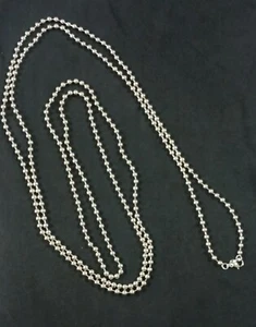 Über 8 Fuß 100 Zoll Vintage MILOR Edelstahl silberfarbene Perlenkette gebraucht, in einwandfreiem Zustand - Bild 1 von 9
