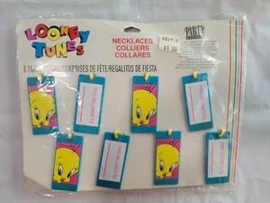 Tweety Vogel Looney Tunes Halsketten New Old Stock 8 Stck. 1996 Vintage Party Gastgeschenke - Bild 1 von 4