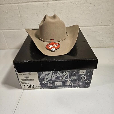 Sombrero de Vaquero Bailey Lightning 4X Pecan Western W0604A 7 3/8 Nuevo Sin Forro Foto 1 de 4