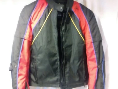 Mens Xelement Armored Vented Black Red Textile Motorcycle Jacket ZO Lining M - Image 1 of 4