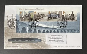 GB 2012 FDC LOCOMOTIVES OF SCOTLAND MINIATURE SHEET WITH TALLENTS HOUSE PMK - Picture 1 of 1