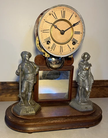 Ansonia Crystal Palace Figural Dome Mantel Desk Table Clock Restoration Cover
