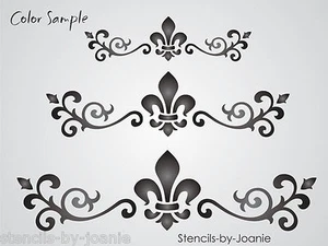 French Fleur Scroll STENCIL Vintage Border Cottage Decor Frame Cards DIY Signs - Picture 1 of 9