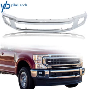 For 2020 2021 2022 Ford F250 F350 Front Bumper Chrome Steel With Fog Light Holes - Picture 1 of 14