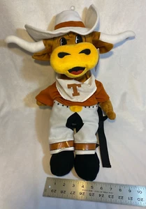 Rare Team Heads Austin Longhorn Mascot Animal Plush Backpack 20" Small zip pouch - Picture 1 of 11