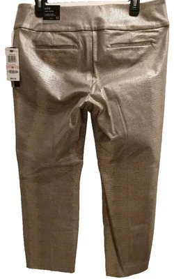 Pantalones al tobillo Alfani talla 10 control de barriga invierno rosa pitón lámina elástica nuevos con etiquetas $89 Foto 1 de 4