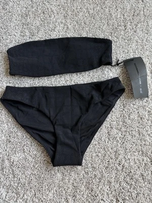Bikini Art Deco geométrico negro vintage nuevo con etiquetas H&M X Alexander Wang talla US 8 SOLDOUT Foto 1 de 4
