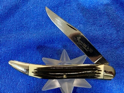 CUCHILLO PALILLO DE DIENTES GRANDE (5”) WINTERBOTTOM DELRIN #20 QUEEN CUTLERY CO EE. UU. 1978 EN MUY BUENA CONDICIÓN Foto 1 de 4