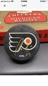 Disco autógrafo firmado a mano por Gino Odjick Philadelphia Flyers - Imagen 1 de 1
