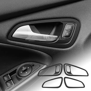 Black Suede Interior Door Handle Frame Sticker For Ford Focus SE RS ST 2015-2018 - Imagen 1 de 8