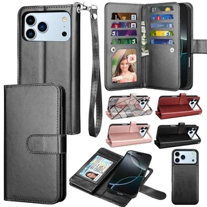 For Apple iPhone 17 Pro Max/ AIR Magnetic Flip Card Wallet Leather Case Cover - Picture 1 of 24