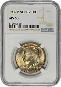 1982 P No "FG" 50C Kennedy Half Dollar NGC Graded MS 65 New Holder - Picture 1 of 2