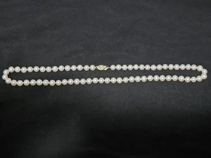 14K Yellow Gold Fresh Water Pearl Necklace 18" With 66 Knotted Pearls - Picture 1 of 3