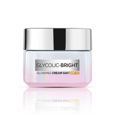 L'Oréal Paris Glycolic Bright Day Cream SPF 17, 50ml, pack of2 free shipping Foto 1 de 4